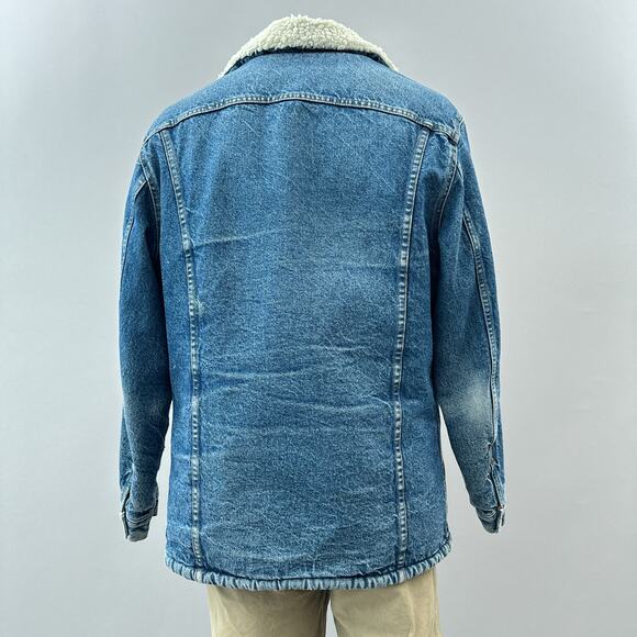 Vintage Levi's 80s 90s Sherpa Lined Denim Trucker Jacket Blue Men's Size 42R - Picture 6 of 14